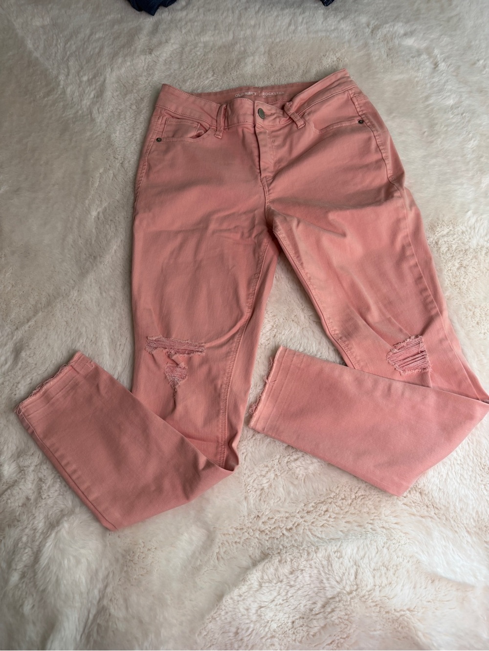 Old Navy Pink Distressed Skinny Jeans